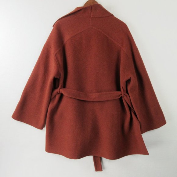 Vince Oversized Blanket Coat Size L Rust - Picture 2 of 8